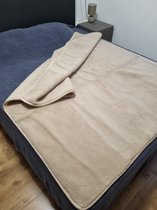 SPECIALE AANBIEDING Luxe deken gemaakt van 100% natuurlijke wol van Merinosschapen uit Australië 160x200 cm. Kleur Cappuccino, Wollen Dekbed in 100% zuivere Australische Merino scheerwol Woolmark-certificaat