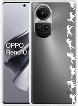 Cazy Hoesje geschikt voor Oppo Reno10 Pro 5G Horses in Motion - Wit