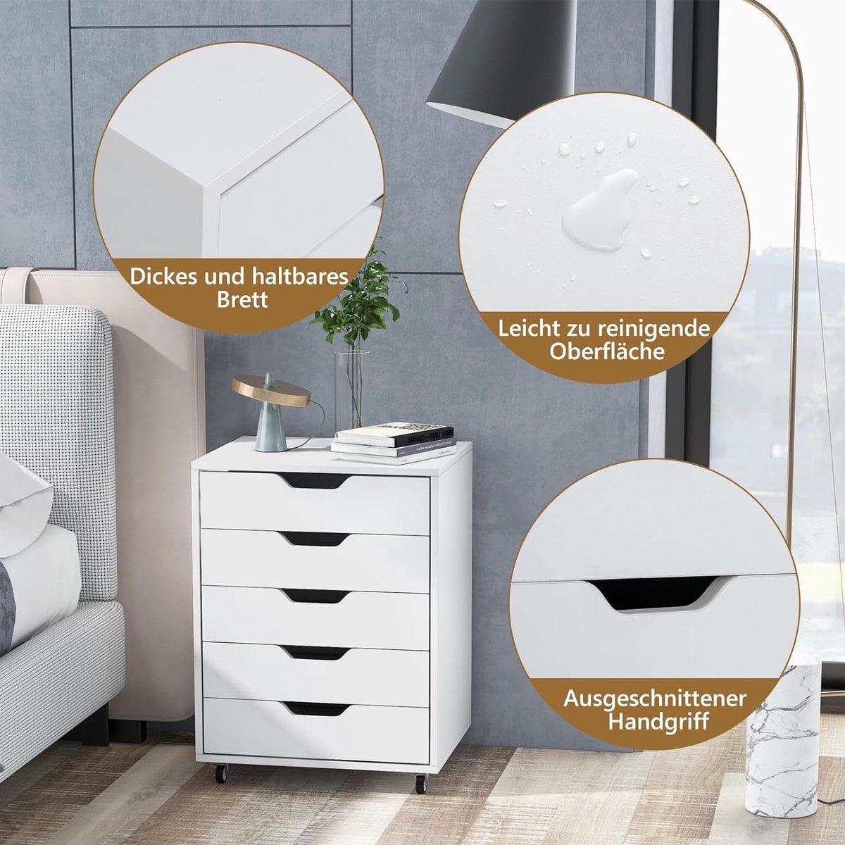 Rolcontainer, Onder Bureau, Archiefkast Met Laden, Voor Documenten En