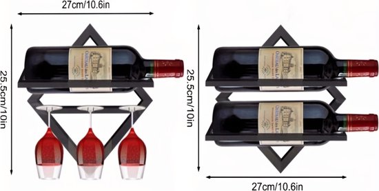 Interieur voor wijn 1-fles 2 glazen fluweel zwart - Verpakkingen B.V