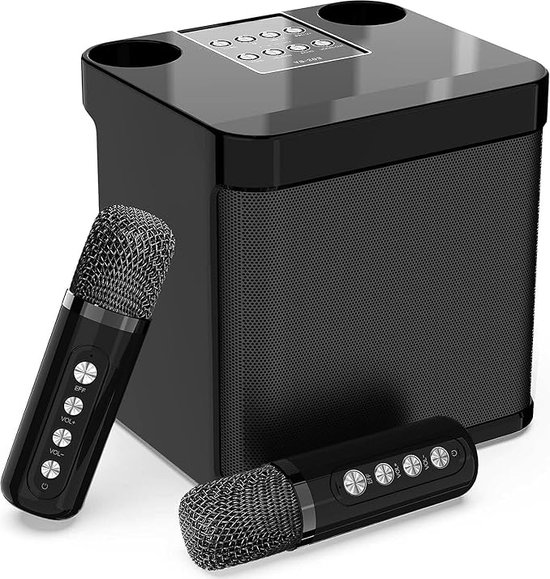 Machine de karaoké avec 2 Ensembles de Microphones sans Fil, Haut-Parleur  5.3 Portable avec Lumière RVB, Haut-parleurs de karaoké sans Fil pour Les  Cadeaux d'anniversaire de : : High-Tech