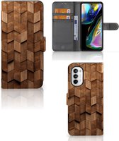 Book Style Case geschikt voor Motorola Moto G52 | Moto G82 Wooden Cubes