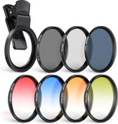Neewer® - Lensfilter Set 52mm met Clip voor Telefoon - CPL, ND32, 6-Punt Sterfilter, Gradueel Filter (4 Kleuren) - Compatibel met iPhone 14 Pro Max 13 12 11, Canon, Nikon, Sony - Verbeter je Mobiele Fotografie