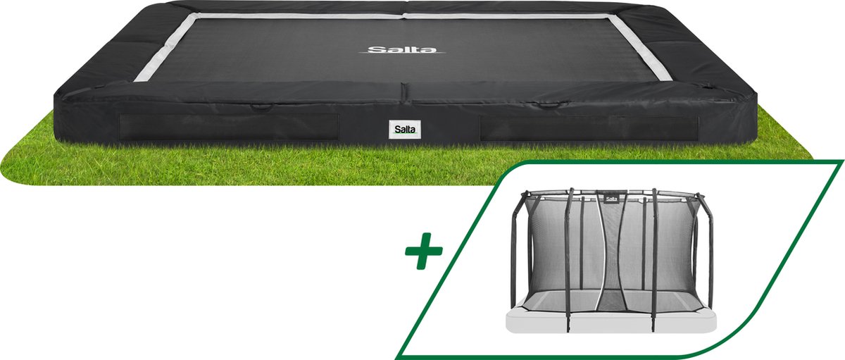 Salta Premium Ground - inground trampoline met veiligheidsnet - 305 x 214 cm - Zwart