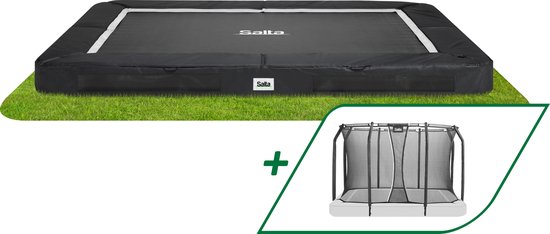 Salta Premium Ground - Inground trampoline met veiligheidsnet - 305 x 214 cm - Zwart