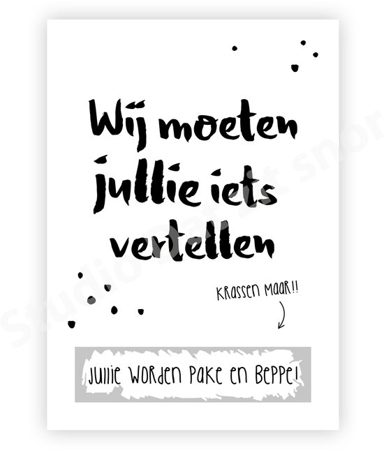 Kraskaart | Jullie worden pake en beppe!