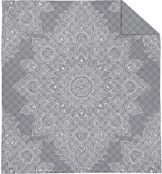 Bedsprei Mandala - grijs - 220x240 cm