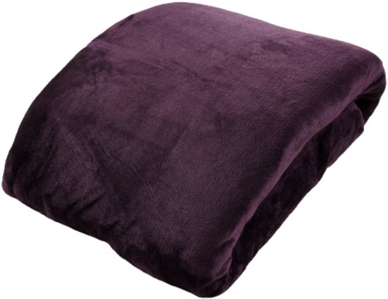 softbedding.nl - plaids - couverture polaire - 200x220cm - violet foncé - violet - grand foulard - peluche - doux - couverture - 300 g/m² - belle qualité