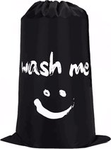 Grand sac à linge - 60x90cm - Avec cordon de serrage - couleur noir