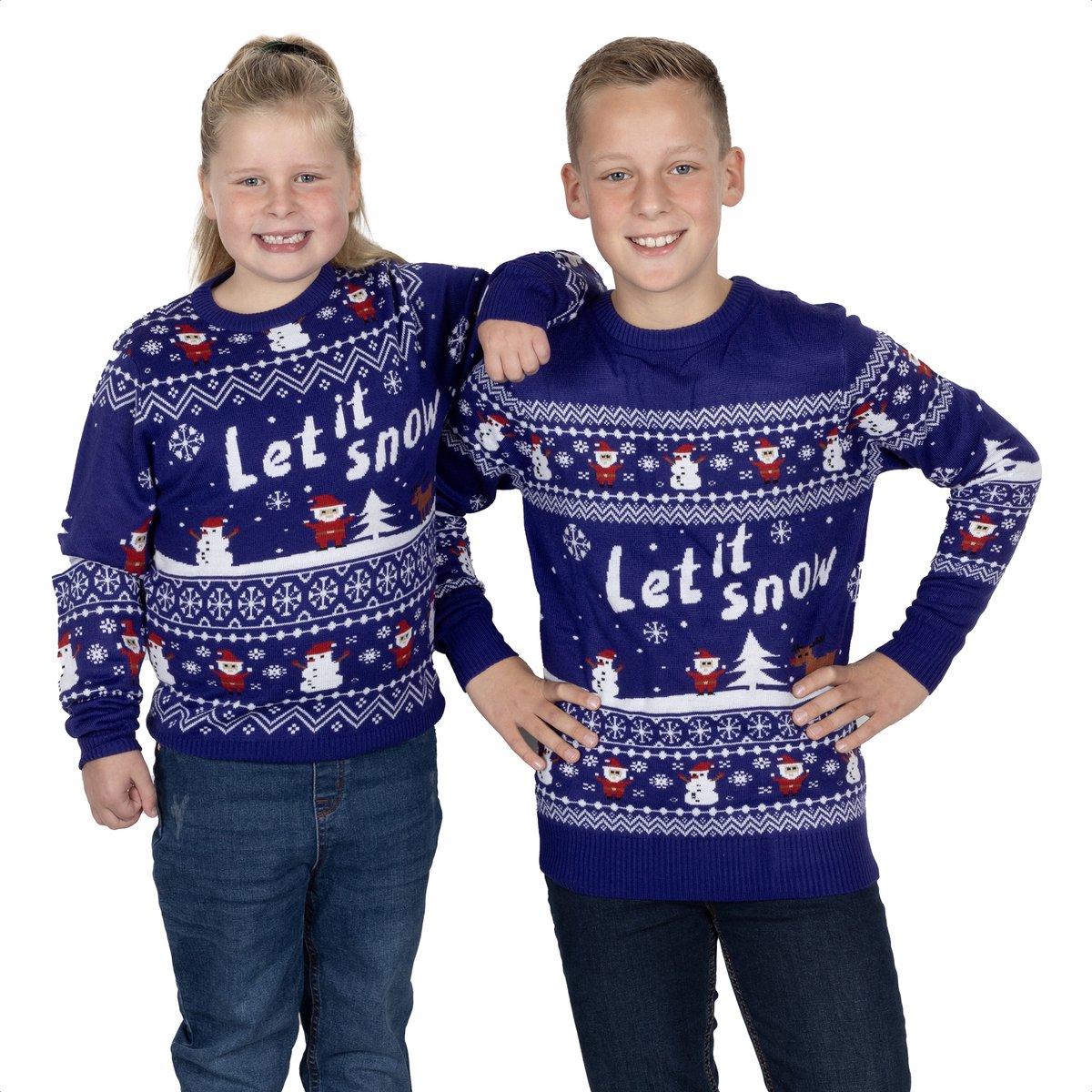 Foute Kersttrui Kinderen - Jongens & Meisjes - Christmas Sweater "Let it Snow" - Maat 146-152
