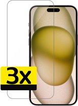 Protecteur d'écran adapté pour iPhone 15 Pro Max Protecteur d'écran Protect Glas - Protecteur d'écran iPhone 15 Pro Max en Glas entièrement couvert - 3 pièces