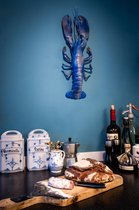 ORGNL Art Design - Wanddecoratie - Epoxy kreeft - Kobalt blauw - 50x18 cm