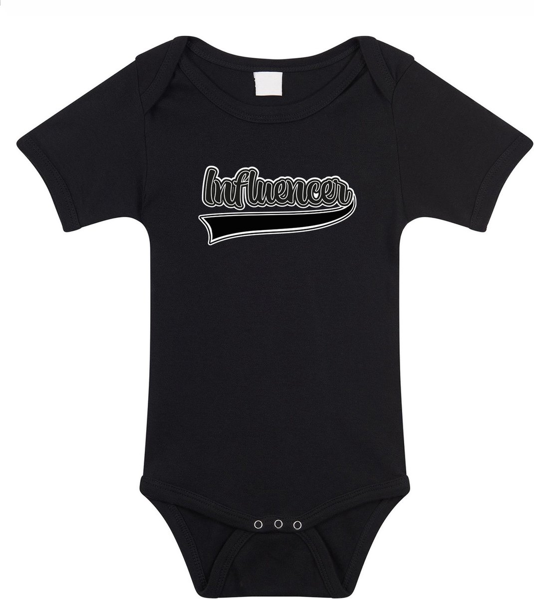 Bellatio Decorations baby rompertje - Influencer - zwart - cadeau romper - kraamcadeau 80