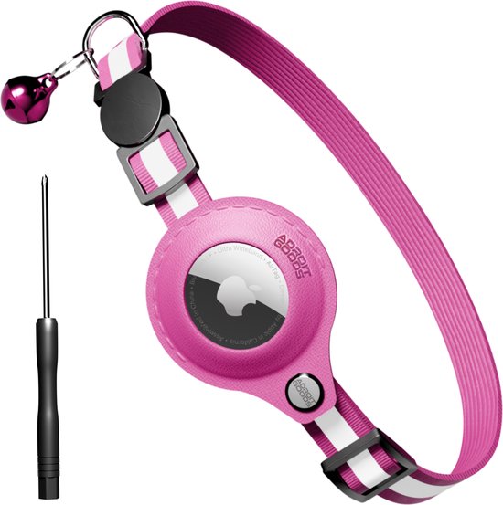 AdroitGoods Airtag Katten/honden halsband - Roze - Gps Tracker Huisdier - Geschikt Voor Apple AirTag