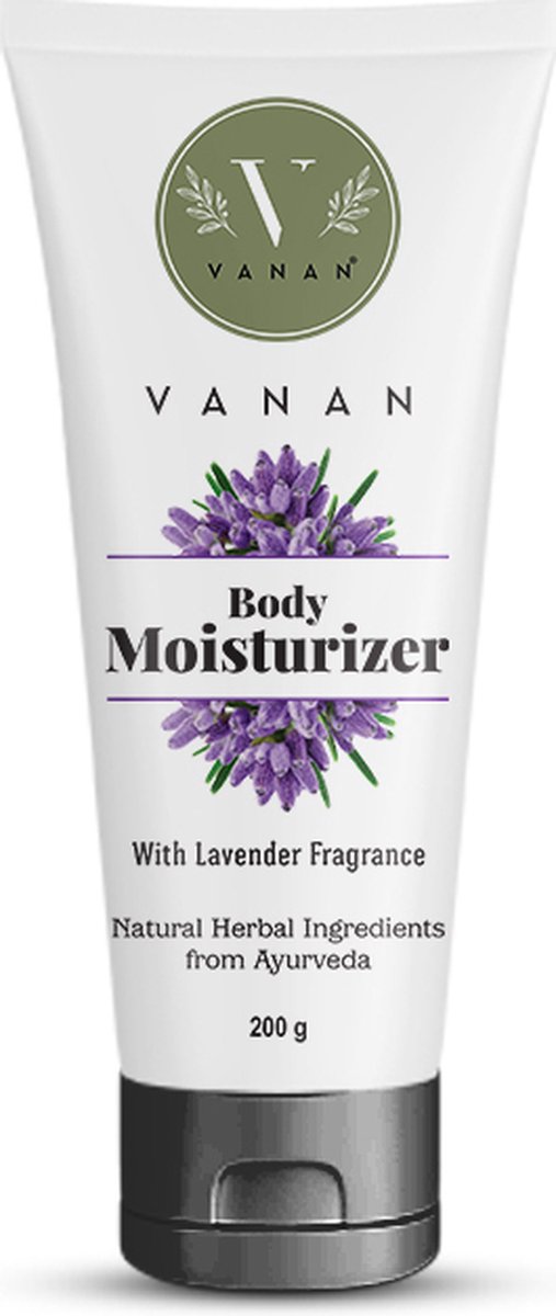 Goedkoopste Vanan Body Moisturizer - Verrijkt met Guggulu, Sesamolie en Castorolie - Hydrateert en voedt de huid, biedt diepe hydratatie - maakt de huid glad en stralend - Ayurvedisch en plantaardig - Lavendelgeur - Geschikt voor alle huidtypes - 200g