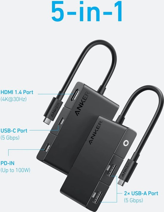 Anker 565 Hub USB-C 11 En 1 Docking Station - 10 Gbps HDMI 4K Power Delivery 100W