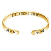 Marama - armband - best fucking bitches - ingegraveerd - goud - RVS - damesarmband - cadeau - vriendschap