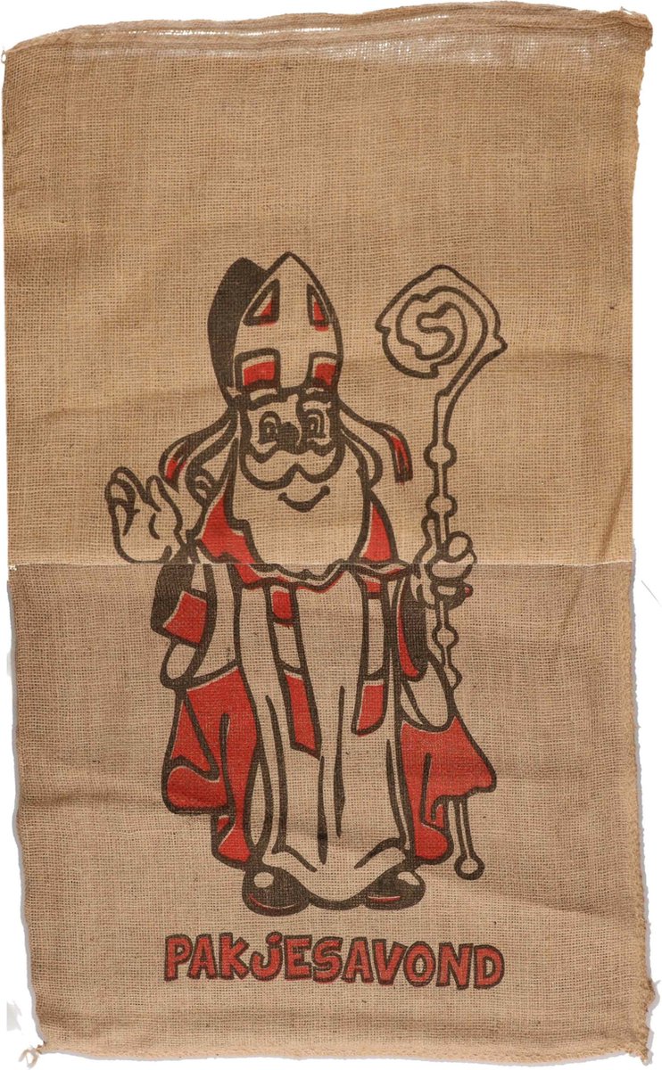 Jute zak voor Sinterklaas 60 x 102 cm - Merkloos