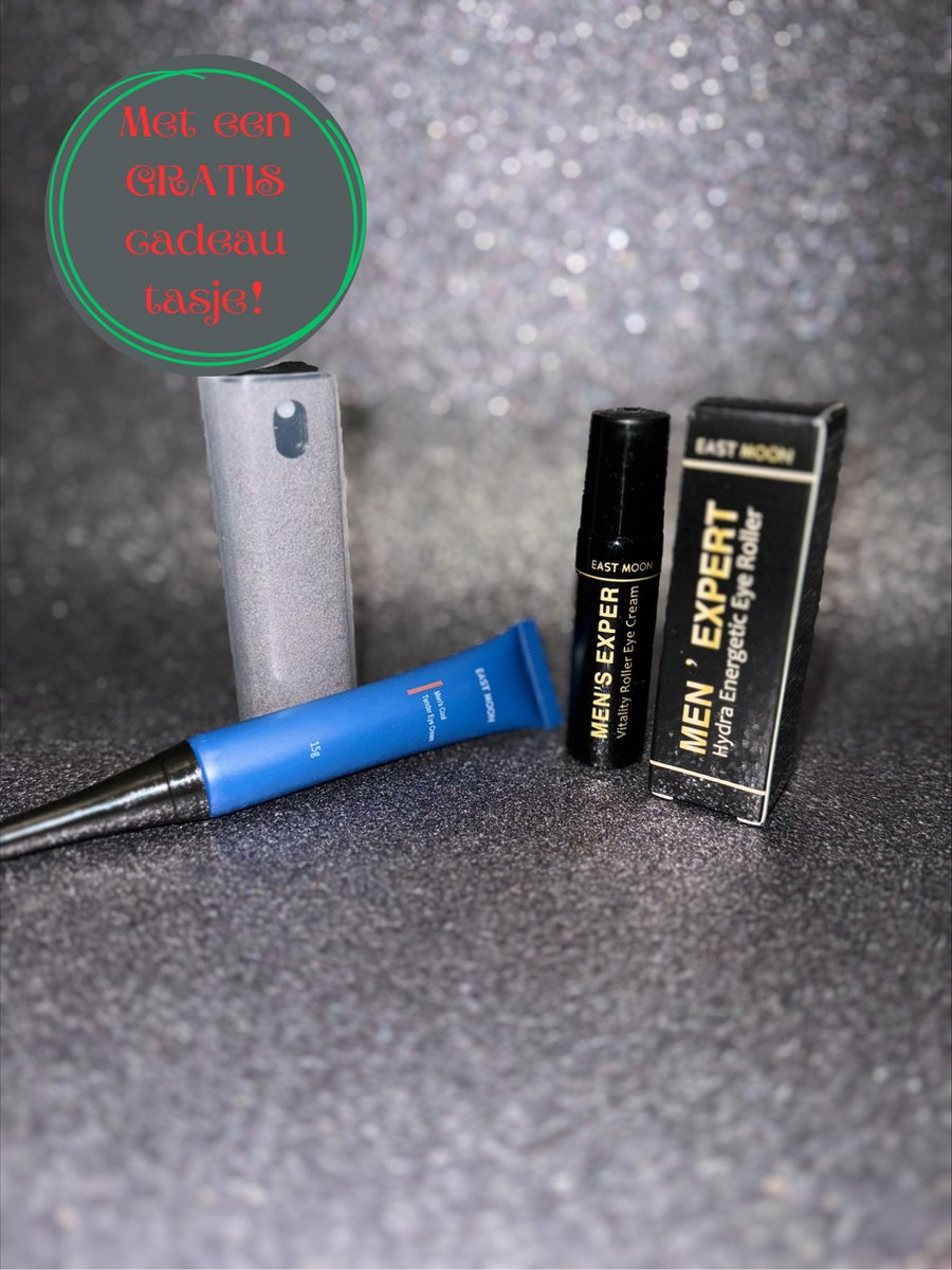JedResellers Cadeaupakket Verwennerij voor Heren Eastmoon oogcréme Oogroller & 2in1 Beeldscherm reiniger Feestelijk verpakt Kerst