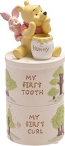 Winnie the Pooh tandendoosje en haarlokdoosje tooth and curl trinket box Disney knorretje kraamkado baby geboorte eerste tandjes bewaarbox set