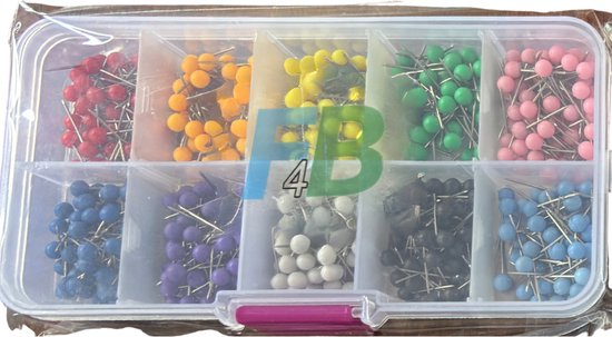 Punaises F4B pour Punaises | 500 pièces | 10 couleurs | 15 mm | La vignette