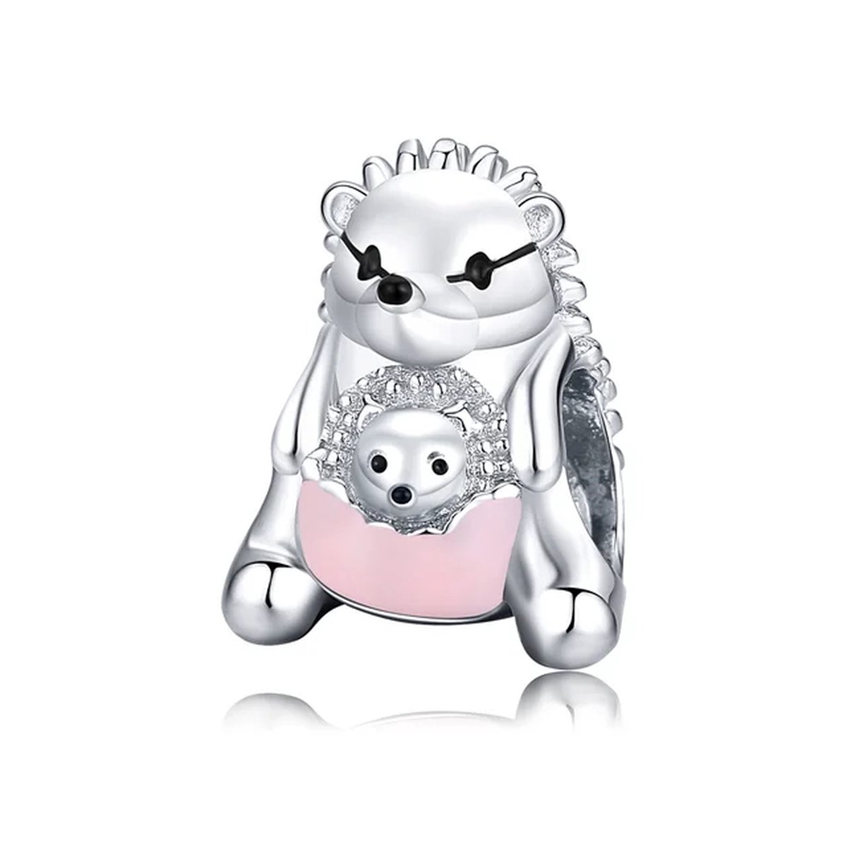 Sparkolia | Bedeltje Egel 925 Sterling Zilver | bedel geschikt voor bedelarmband