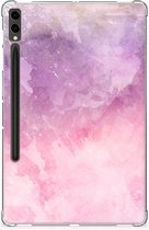 Siliconen Back Case Geschikt voor Samsung Galaxy Tab S9 Plus Tablet Hoes Pink Purple Paint met doorzichte zijkanten
