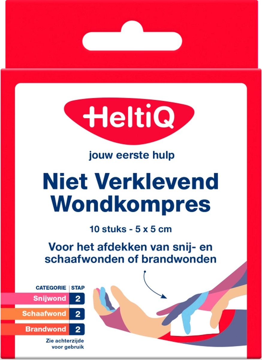 x8 HeltiQ Niet Verklevend Wondkompres