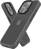IYUPP Bumper geschikt voor iPhone 15 Pro Max Hoesje - Grijs x Zwart