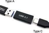 USB A naar USB C - USB 3.1 | Zwart | USB connector | USB kabel verlengen naar type C | USB verloop | USB-A Female connector - USB-C Female connector