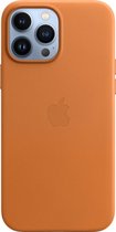 Origineel iPhone 13 Pro Max Hoesje MagSafe Leather Case Goud Bruin