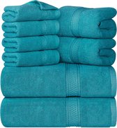 Katoenen handdoekenset - 2 badhanddoeken, 2 handdoeken en 4 washandjes - 600 g/m2