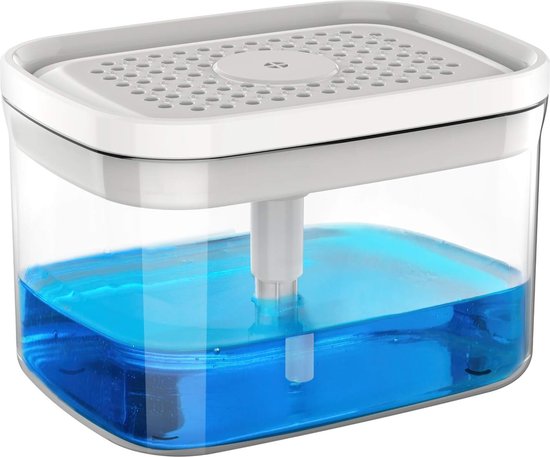 Alyvisun Spülmittelspender Küche Seifenspender mit Schwamm Halter, 2 in 1 Soap Dispenser 300ml Waschmittel Spender mit Schwamm Spender, Pumpseifenspender für Spülmittel Waschbecken