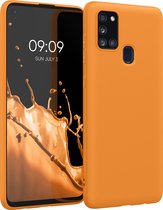 kwmobile telefoonhoesje geschikt voor Samsung Galaxy A21s - Hoesje voor smartphone - Back cover in fruitig oranje
