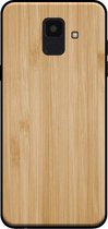 Smartphonica Telefoonhoesje voor Samsung Galaxy A6 2018 met houten look - backcover bamboo kunsthout hoesje - Bruin / Kunsthout;TPU / Back Cover geschikt voor Samsung Galaxy A6 Plus 2018