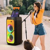 Karaoke Set Voor Volwassenen en Kinderen - 2 Draadloze Microfoons - Ondersteunt Bluetooth, USB en AUX - Inclusief Afstandsbediening - Licht Effecten - RGB
