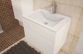Vasque centrale 610x460x142 mm, vasque en conglomérat, sous le meuble, encastrée dans le plan, couleur blanc, discount