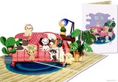 Cartes pop-up Popcards - Amoureux des Chiens ? Carte de vœux avec 7 chiots mignons sur un canapé confortable, carte pop-up, carte de vœux 3D
