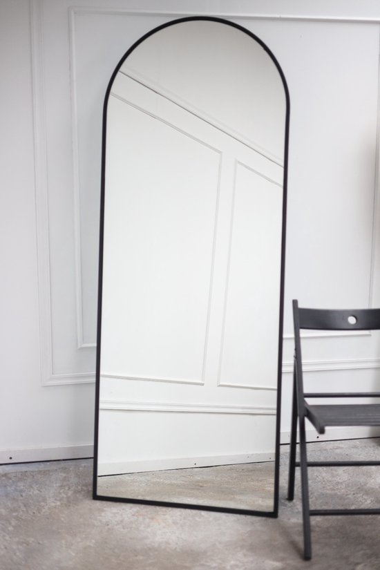 Staande Spiegel - Spiegel - Ovale Spiegel - Muurspiegel 180X70 - Zwart