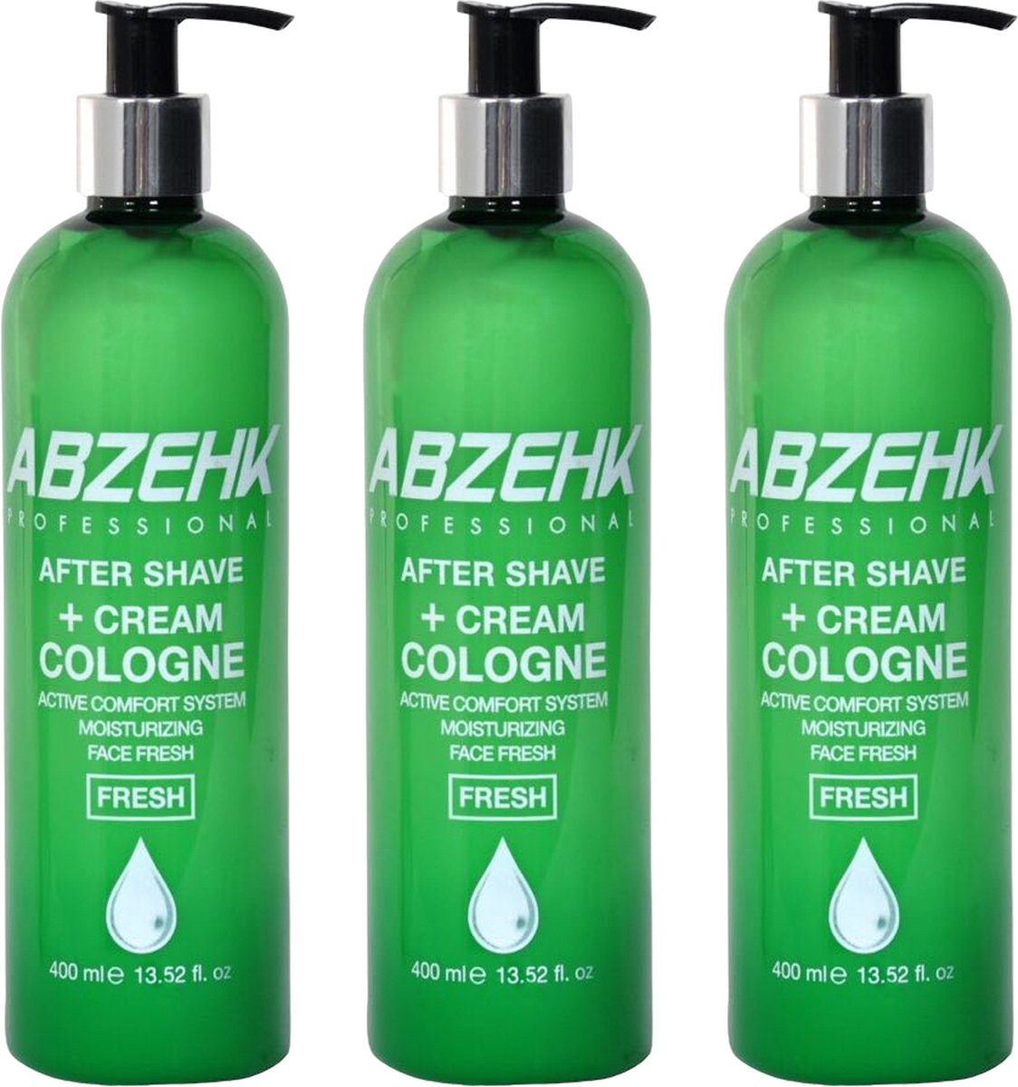 Abzehk After Shave + Cream Cologne Fresh 400ml - 3 stuks