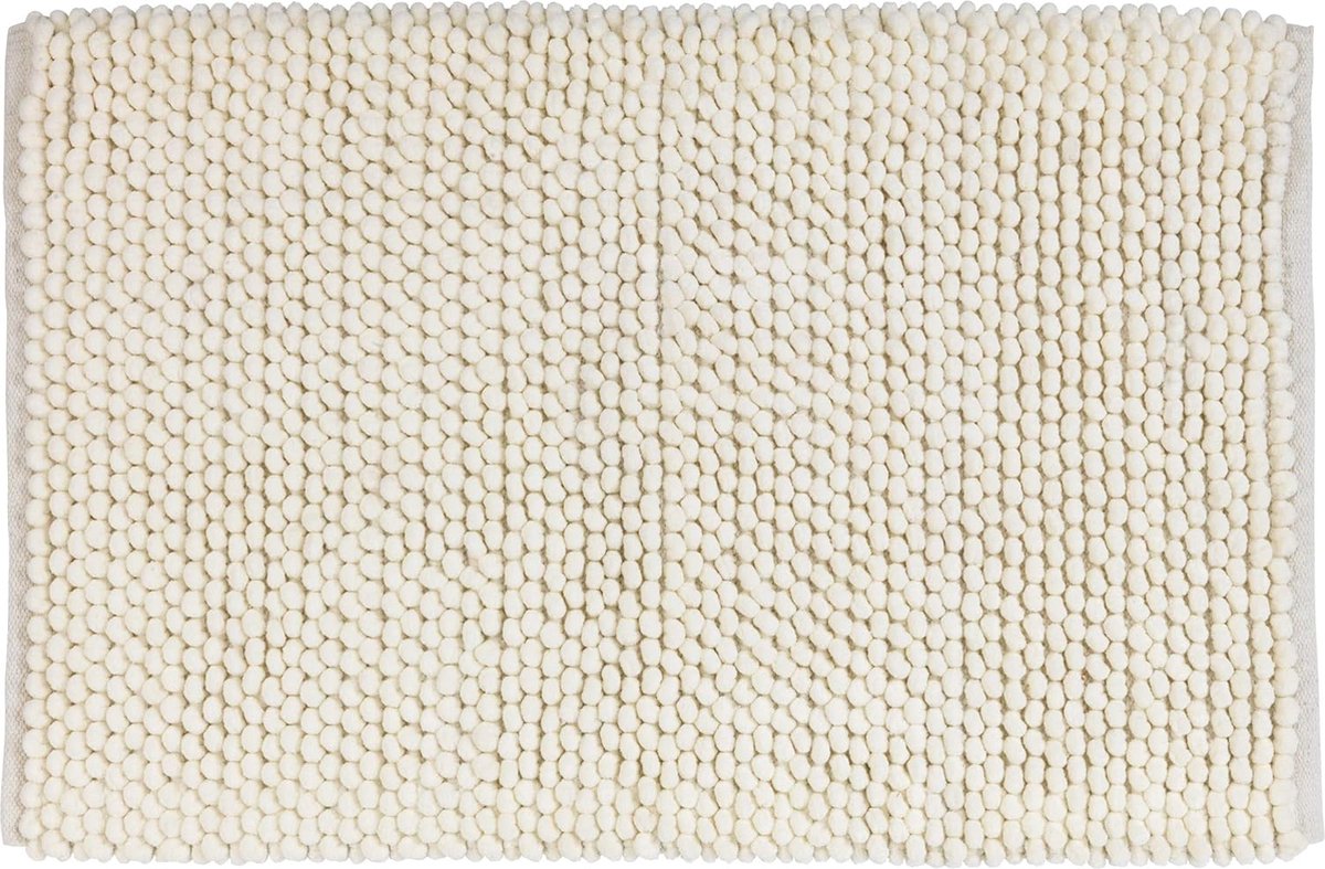 Badmat Urdu Ecru, badmat, veilig, zacht, pluisvrij, polyester, beige, 60 x 0 x 90 cm