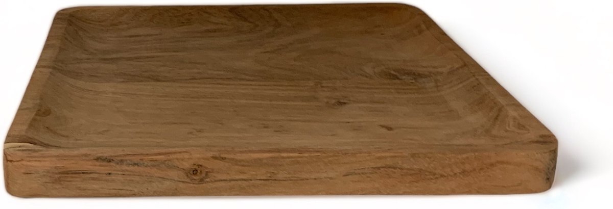 WinQ - Dienblad Acaciahout 25x25 cm Vierkant – Houten Plateau – Serveerschaal en Kaarsenschaal