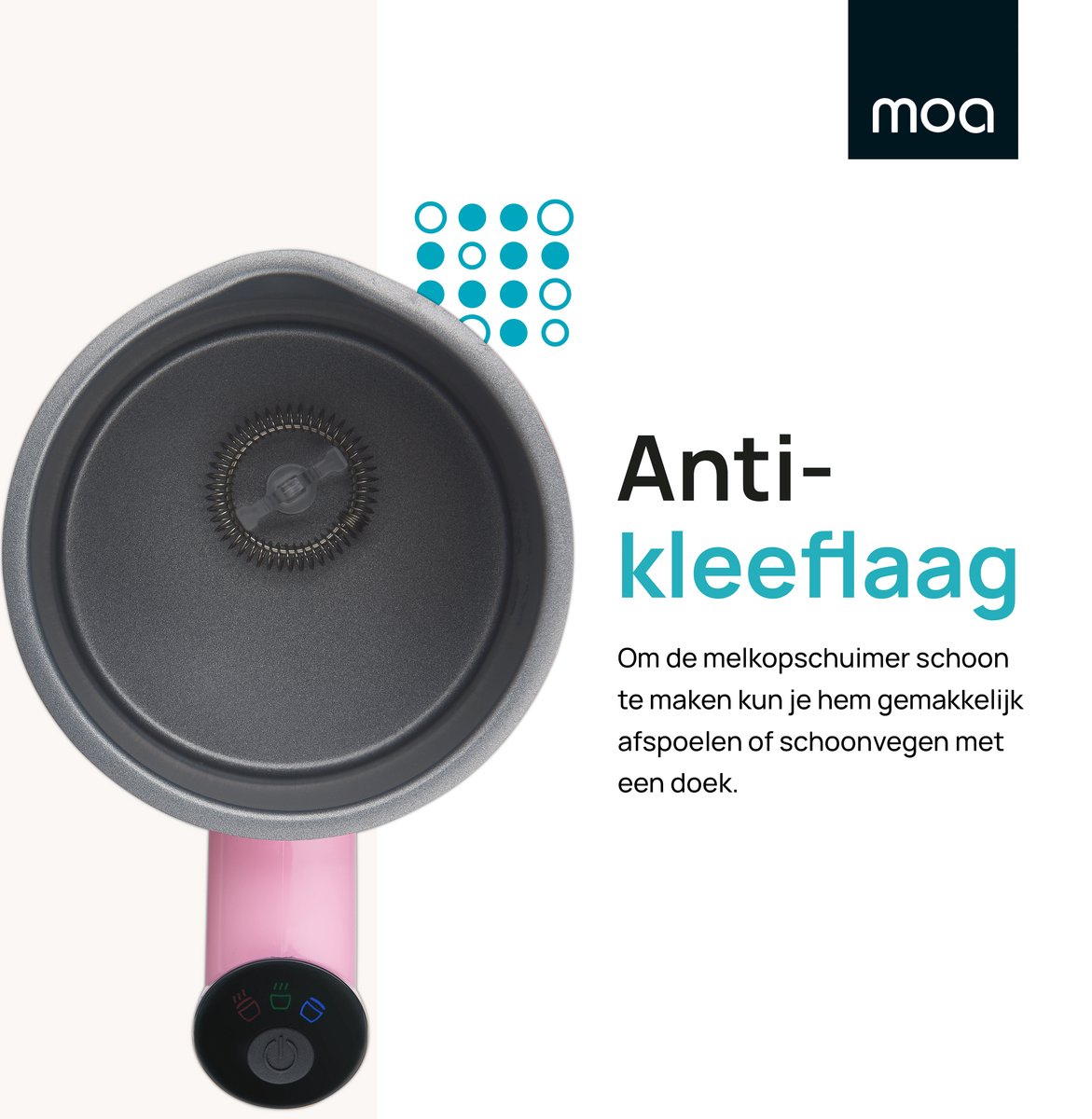 MOA Elektrische Melkopschuimer - 3-in-1 - Handige Melkschuimer - 330 ML - Voor Cappuccino - Melkklopper - Roze — cadeau in Kookcadeaus - foto 7