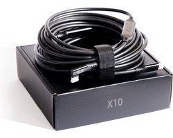 IQwire Carbon Black, 10m tetherkabel, met 2 Boosters, low profile intelliconnect USB-C connectoren in metalen behuizing, camerakant haakse connector IQwire Carbon Black, 10m tetherkabel, met 2 Boosters, low profile intelliconnect USB-C connectoren in metalen behuizing, camerakant haakse connector