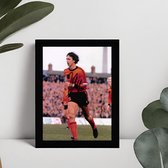 Johan Cruyff Ingelijste Handtekening – 15 x 10cm In Klassiek Zwart Frame – Gedrukte handtekening – Nederlands Elftal – Oranje – FC Barcelona – Ajax – WK 1974 – Voetbal - Football