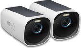 eufy Security - Caméra complémentaire eufyCam 3 - 2 PACK - Zwart et blanc, Une seule pièce, Caméra de sécurité sans fil 4K avec panneau solaire intégré - Reconnaissance faciale AI