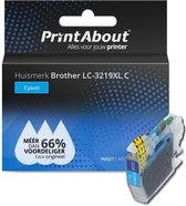 PrintAbout huismerk Inktcartridge LC-3219XL C Cyaan Hoge capaciteit geschikt voor Brother