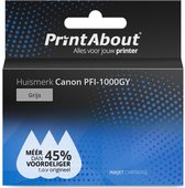 PrintAbout huismerk Inktcartridge PFI-1000GY Grijs geschikt voor Canon