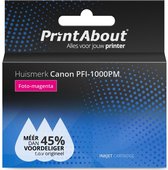 PrintAbout huismerk Inktcartridge PFI-1000PM Foto-magenta geschikt voor Canon