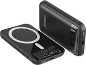 Phreeze MagSafe Powerbank 5000 mAh - Chargeur rapide et affichage LED de la batterie - Chargeur rapide USB C - Adapté à MagSafe - Chargement sans fil - Banque d'alimentation pour iPhone 12/13/14/15 - Zwart